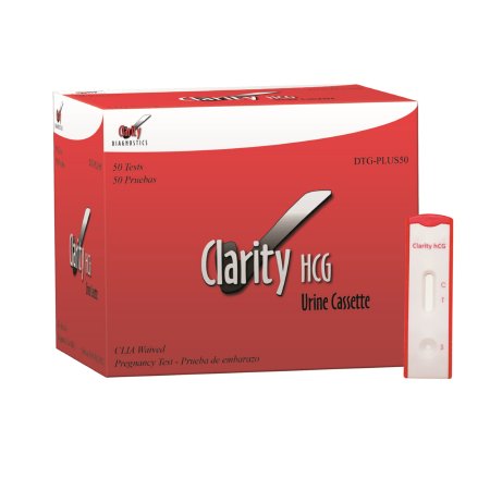 Rapid Test Kit Clarity® Fertility Test hCG Pregnancy Test Urine Sample 50 Tests by Clarity Diagnostic  ID DTG-HCGPLUS50